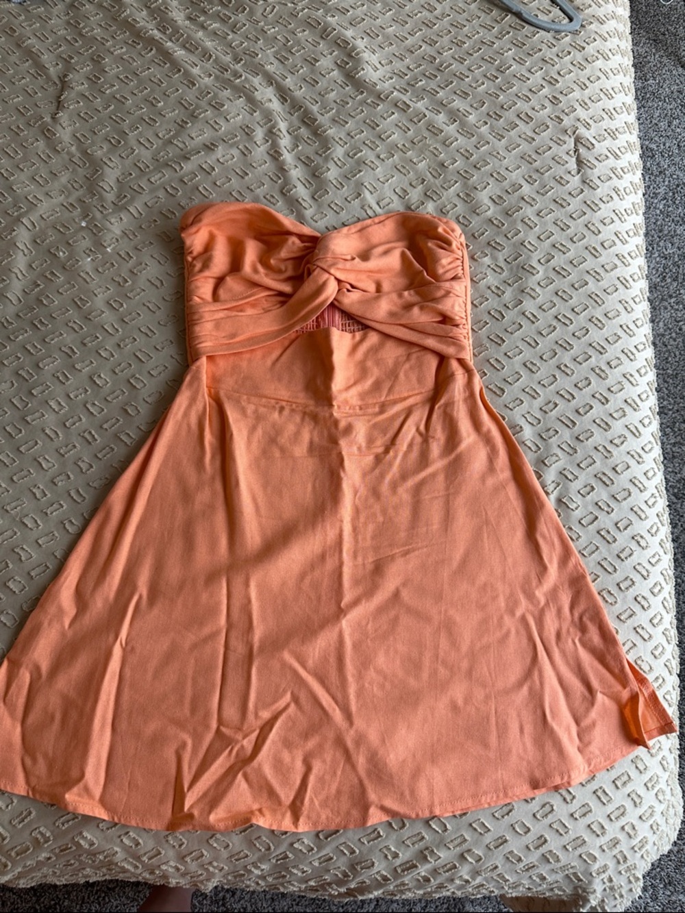 Princess Polly Strapless Twist-Front Peach Dress